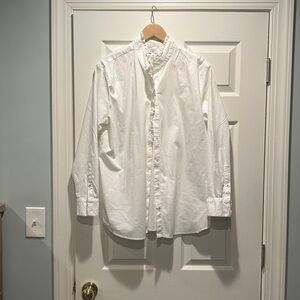 Crown & Ivy White Ruffled Dress Shirt
